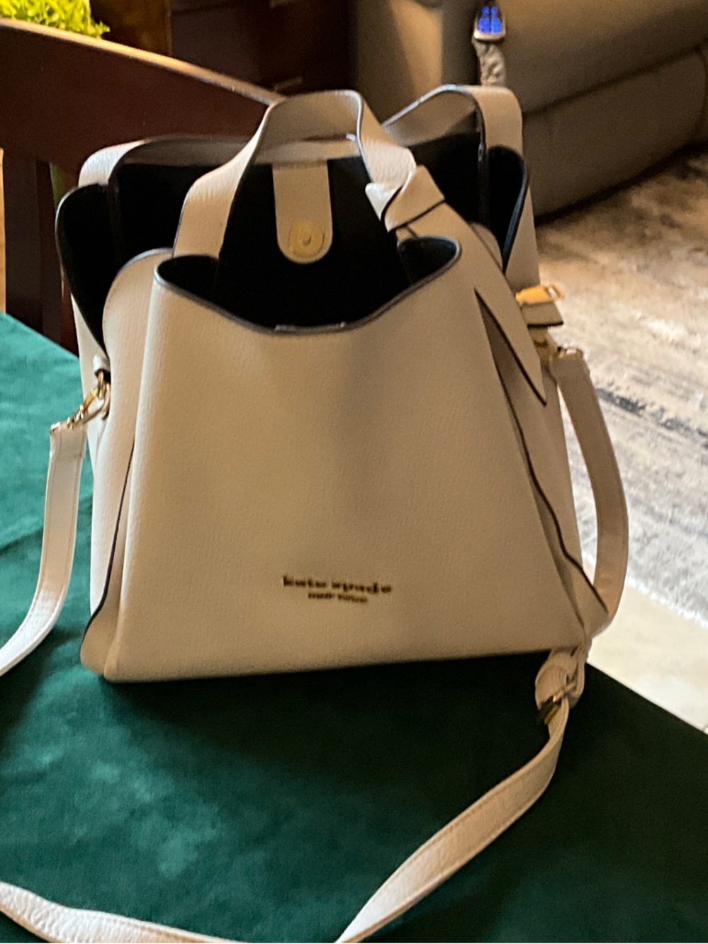 Women's Cream Crossbody Tote Bag - Designer Style